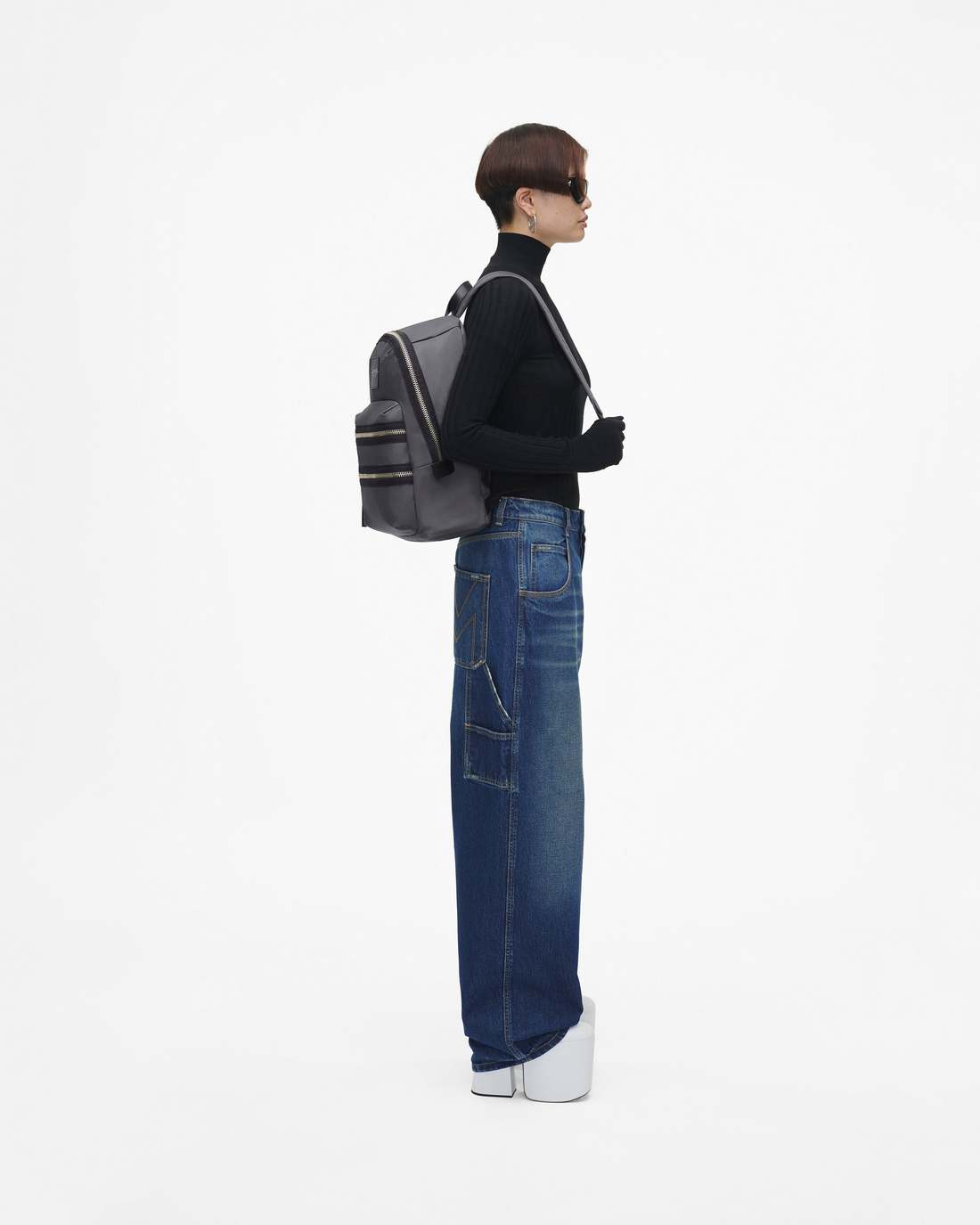 Marc Jacobs Outlet - The Biker Nylon Large Backpack Dark Shadow