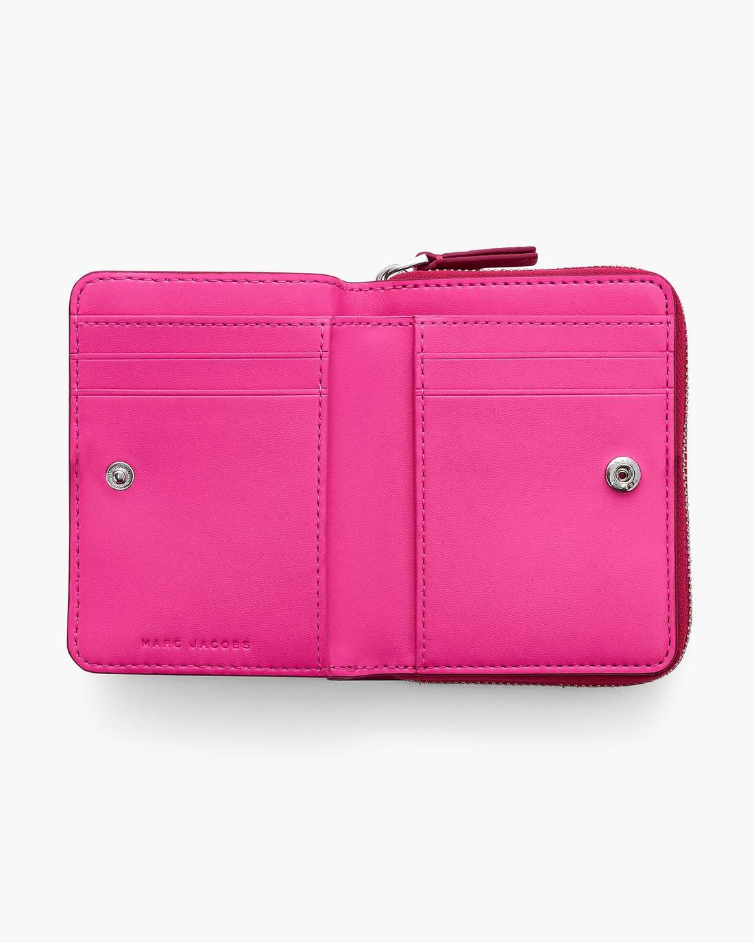 Marc Jacobs New - The Leather Mini Compact Wallet Raspberry Pink