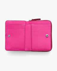 Marc Jacobs New - The Leather Mini Compact Wallet Raspberry Pink