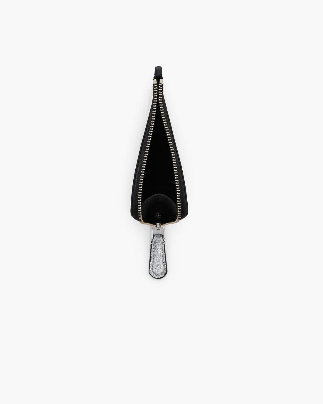Marc Jacobs Discount - The Coated Glitter Everyday Top Zip Charm Wallet Silver