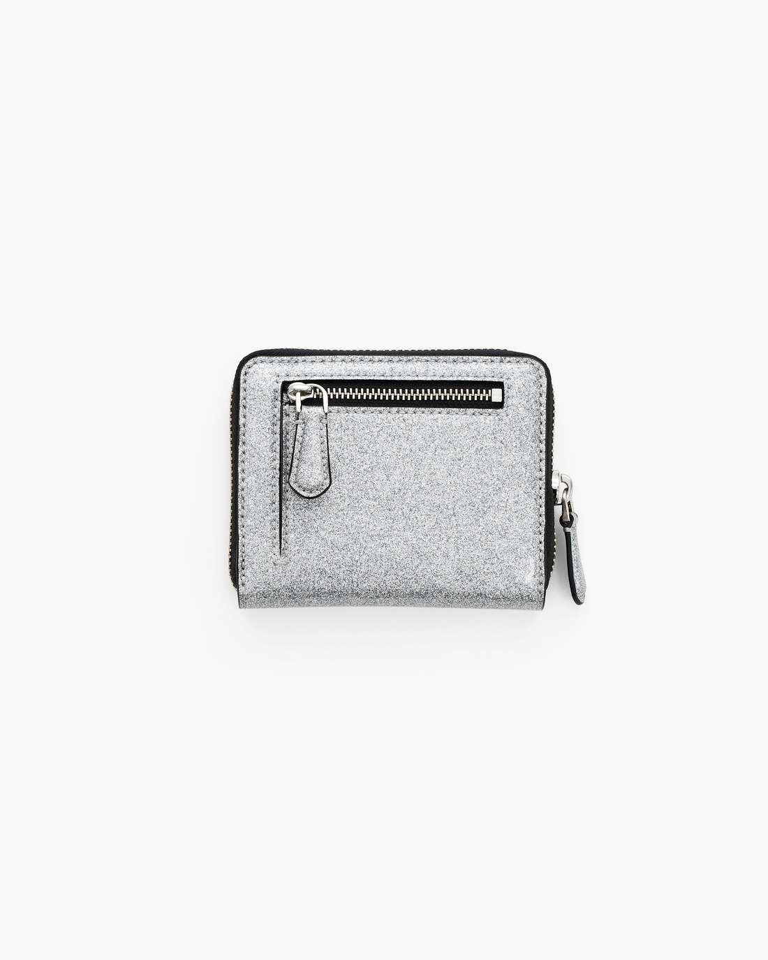 Marc Jacobs For Sale - The Coated Glitter Everyday Slim Compact Wallet Silver