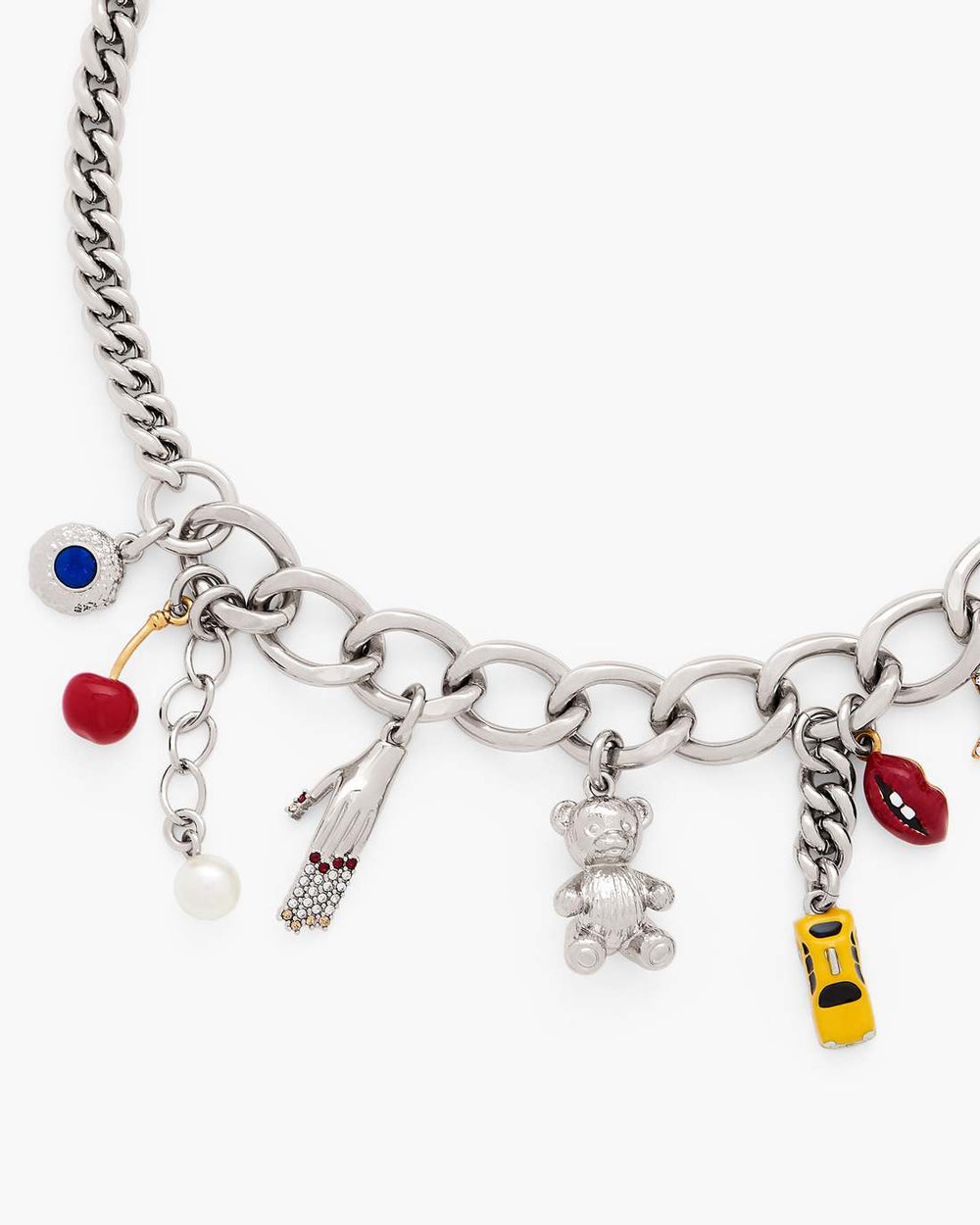 Marc Jacobs New - The Trinket Charm Necklace Silver/Multi