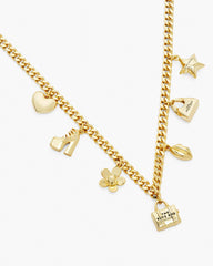 Marc Jacobs US - The Mini Icon Charm Necklace Light Antique Gold