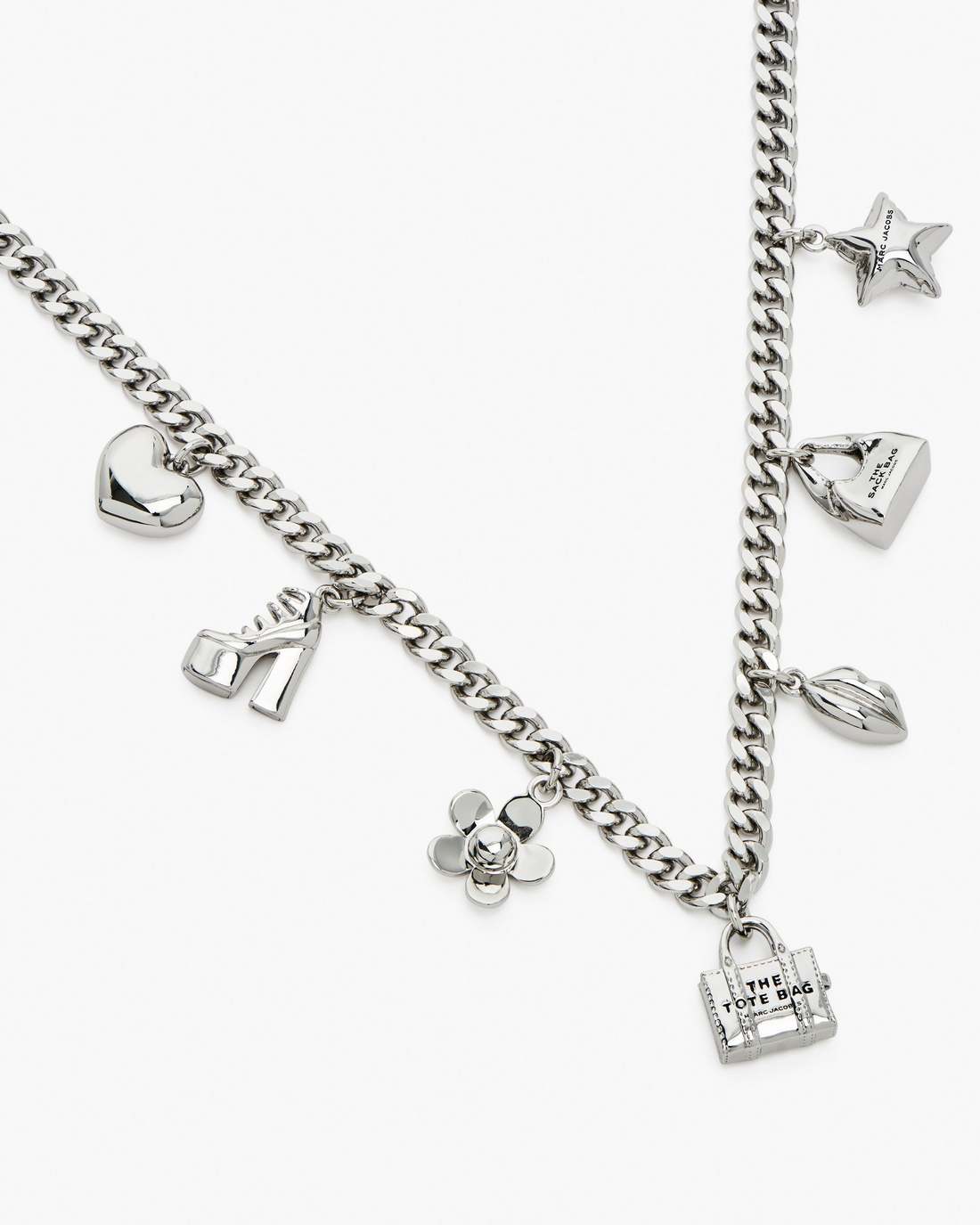 Marc Jacobs New - The Mini Icon Charm Necklace Light Antique Silver