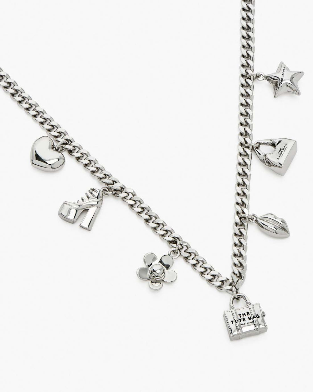 Marc Jacobs New - The Mini Icon Charm Necklace Light Antique Silver
