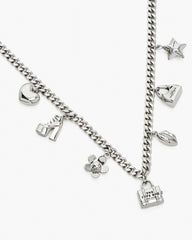 Marc Jacobs New - The Mini Icon Charm Necklace Light Antique Silver