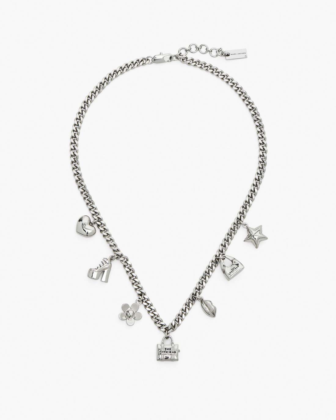 Marc Jacobs New - The Mini Icon Charm Necklace Light Antique Silver