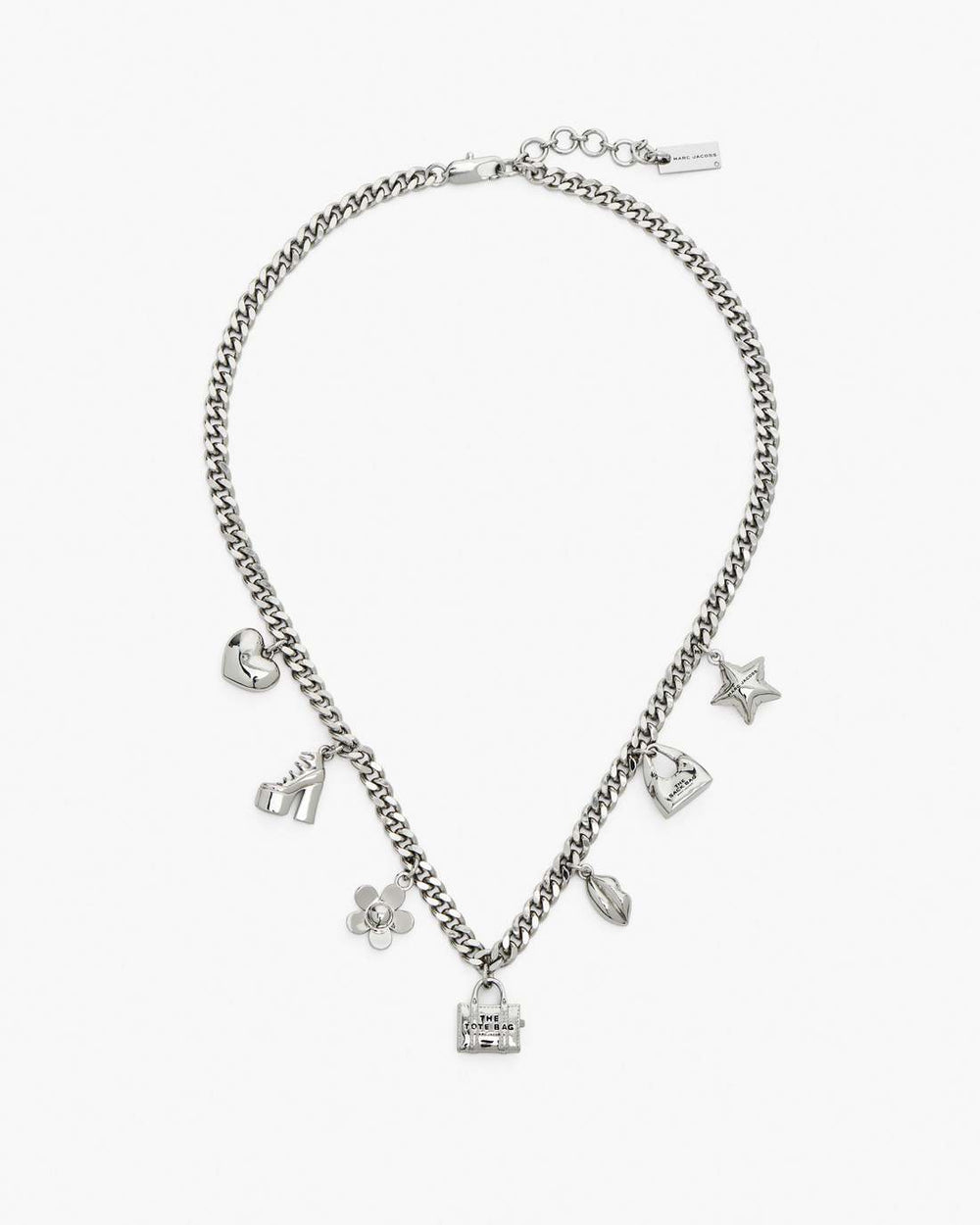 Marc Jacobs New - The Mini Icon Charm Necklace Light Antique Silver