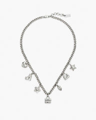 Marc Jacobs New - The Mini Icon Charm Necklace Light Antique Silver