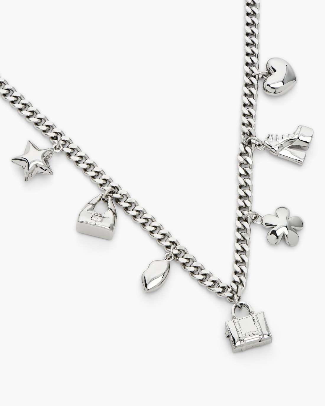 Marc Jacobs New - The Mini Icon Charm Necklace Light Antique Silver