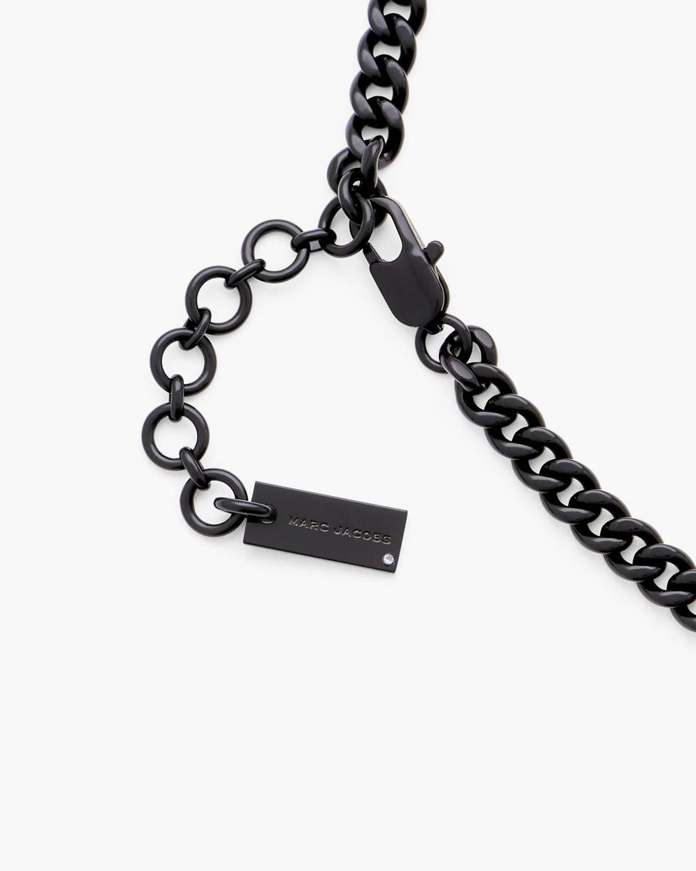Marc Jacobs Online - Mini Icon Pave Charm Necklace Black/Black Crystal