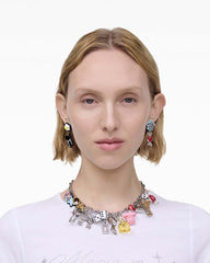 Marc Jacobs Outlet - The Sticker Charm Statement Necklace Silver Multi
