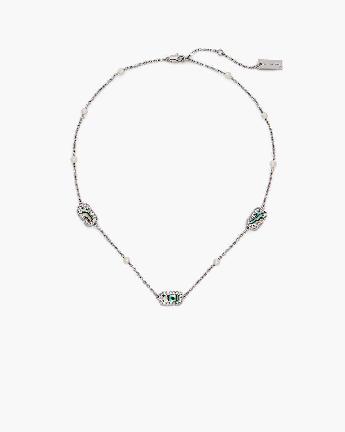 Marc Jacobs Online - The J Marc Luxe Station Necklace Silver/Crystal