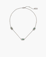 Marc Jacobs Online - The J Marc Luxe Station Necklace Silver/Crystal