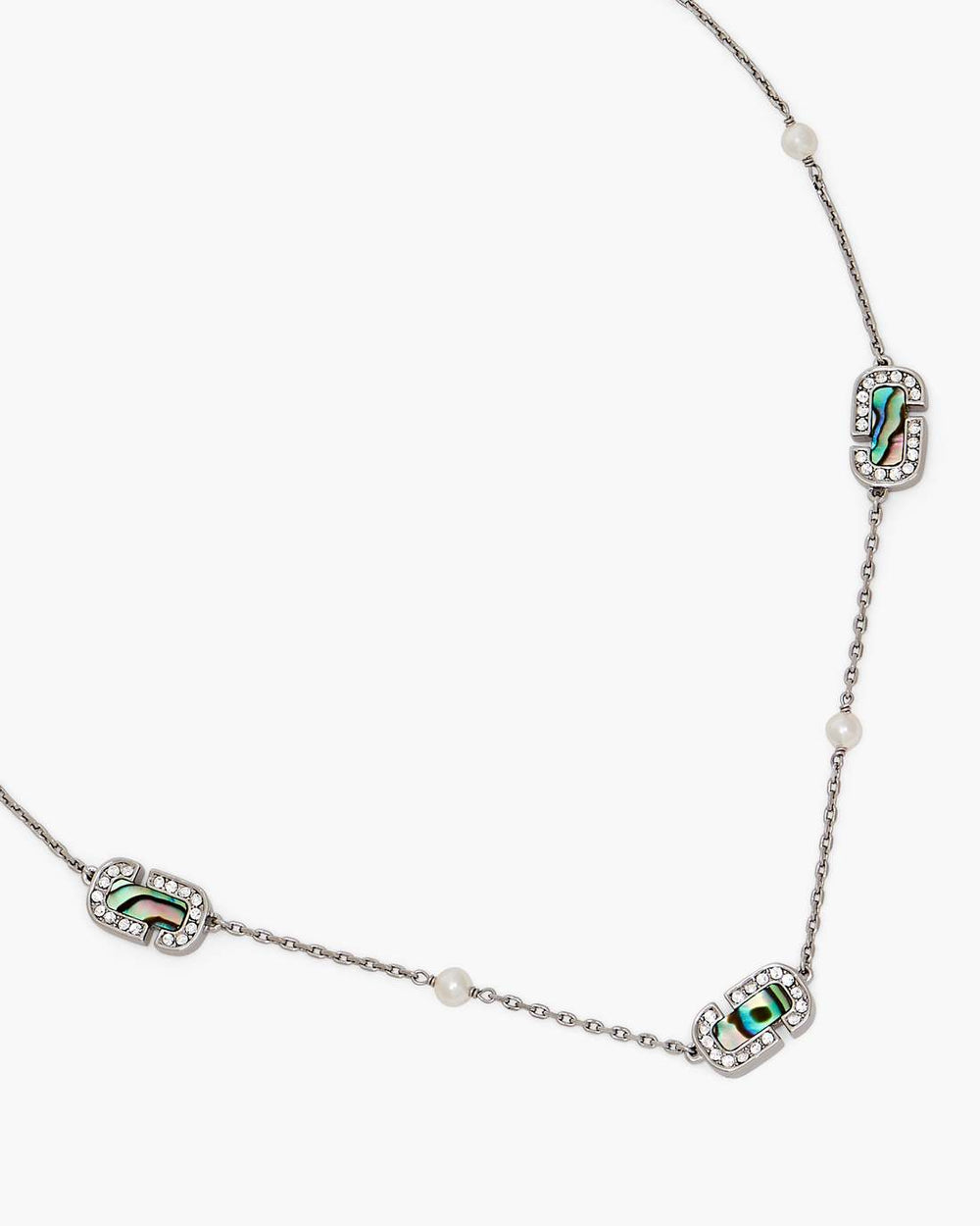 Marc Jacobs Online - The J Marc Luxe Station Necklace Silver/Crystal