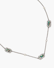 Marc Jacobs Online - The J Marc Luxe Station Necklace Silver/Crystal
