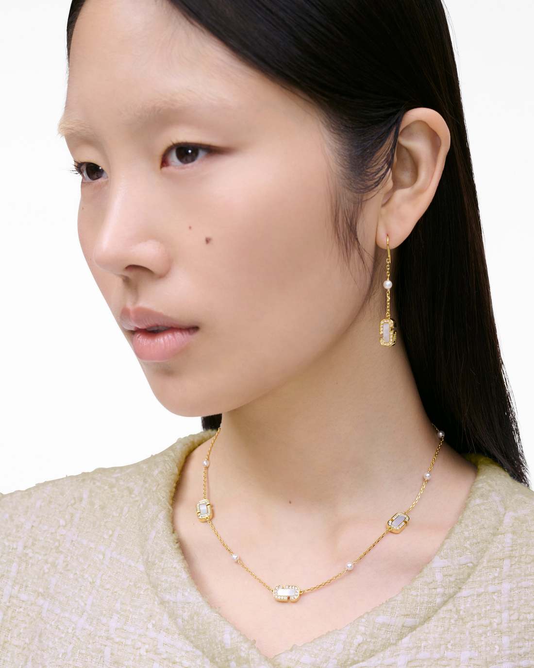 Marc Jacobs Sale - The J Marc Luxe Station Necklace Gold/Crystal