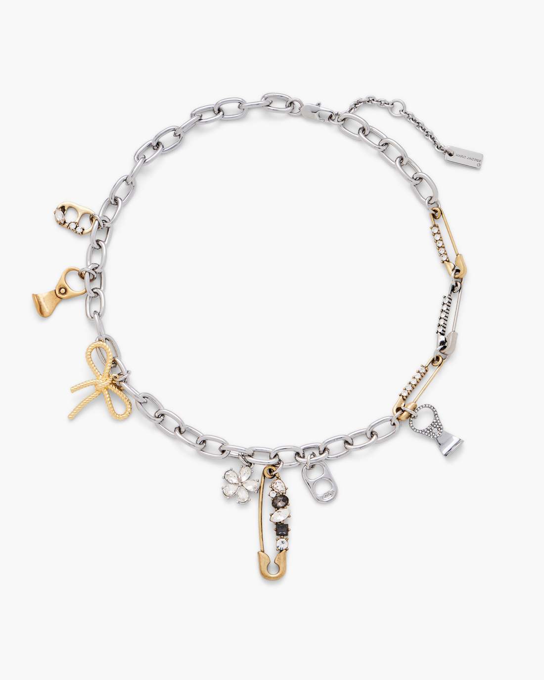 Marc Jacobs Discount - The Grunge Glam Charm Necklace Gold/Silver