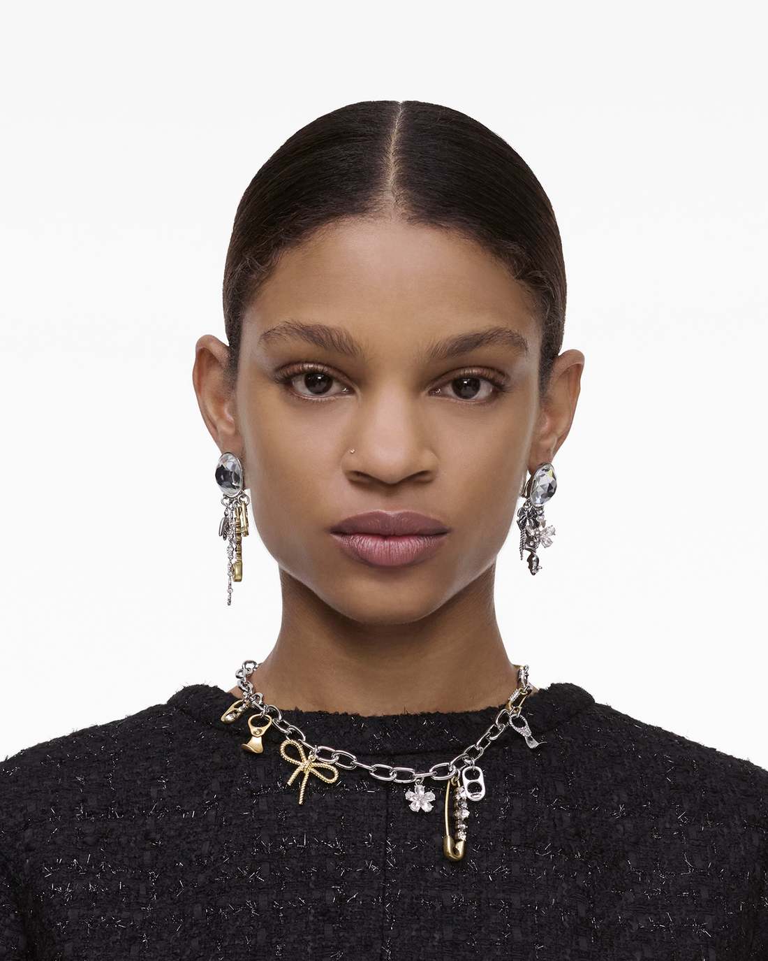 Marc Jacobs Discount - The Grunge Glam Charm Necklace Gold/Silver