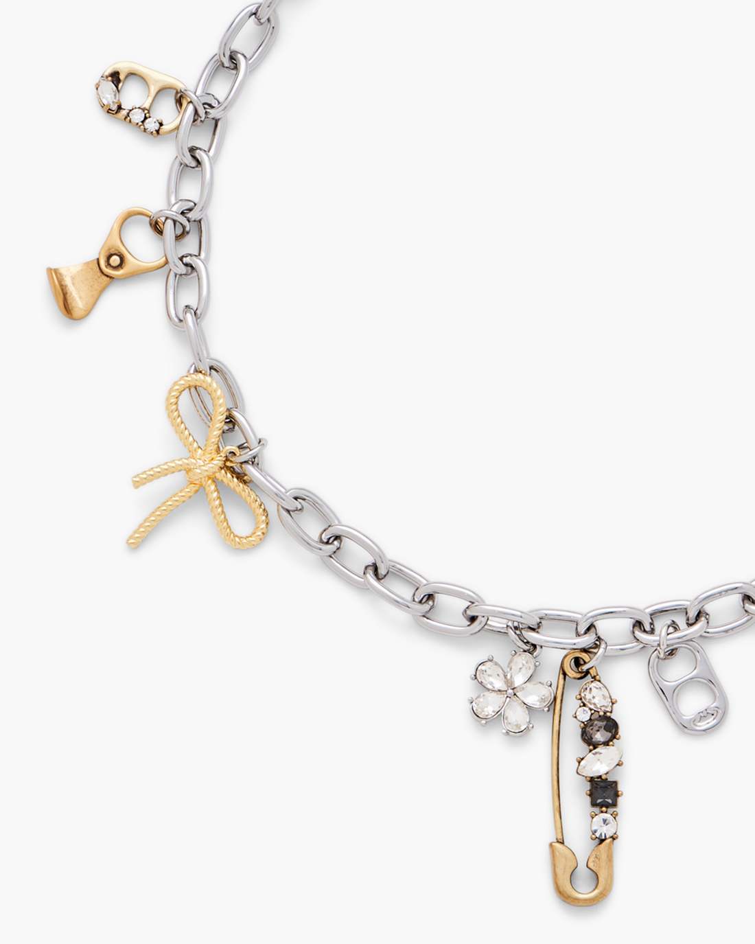 Marc Jacobs Discount - The Grunge Glam Charm Necklace Gold/Silver