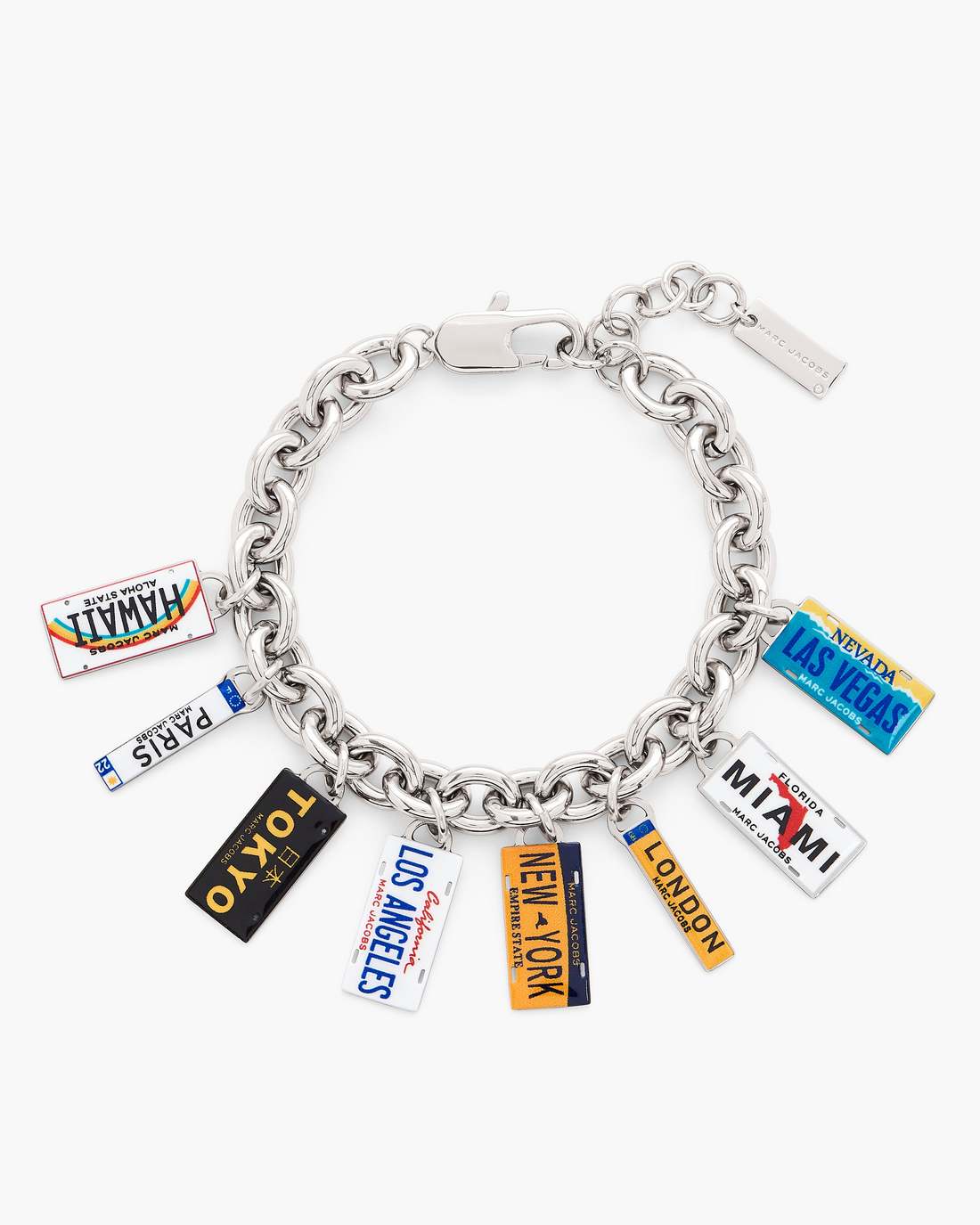 Marc Jacobs For Sale - The Cities License Plate Charm Bracelet Silver/Multi