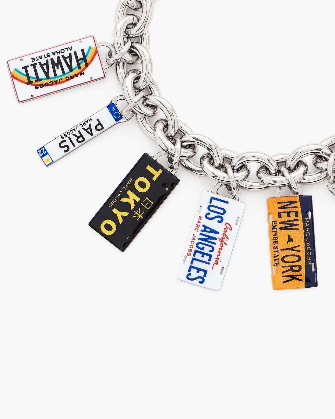 Marc Jacobs For Sale - The Cities License Plate Charm Bracelet Silver/Multi
