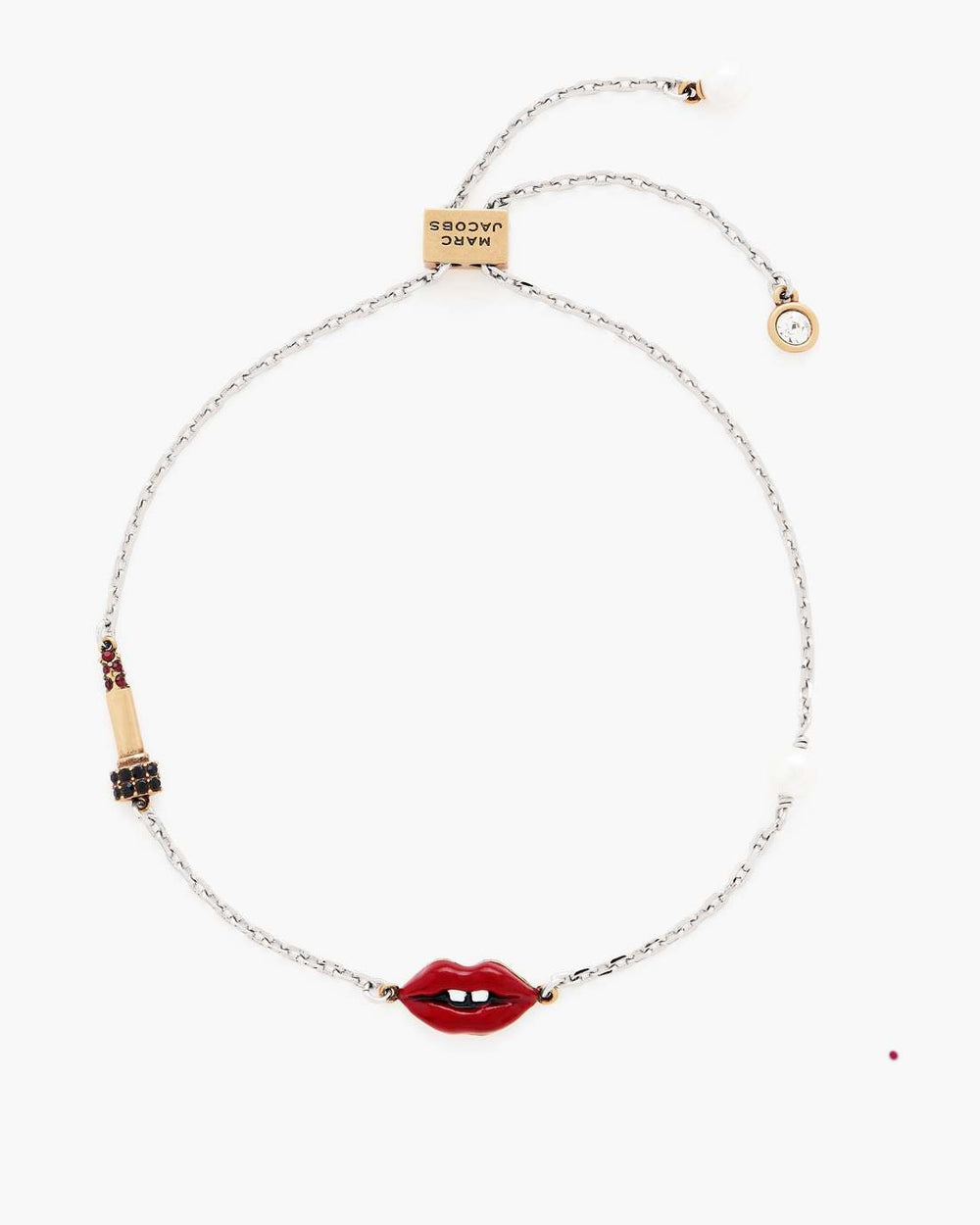 Marc Jacobs Sale - The Lips Slider Bracelet Silver/Red