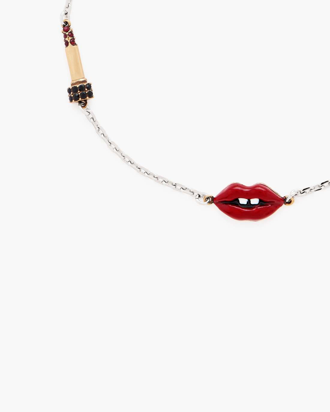 Marc Jacobs Sale - The Lips Slider Bracelet Silver/Red