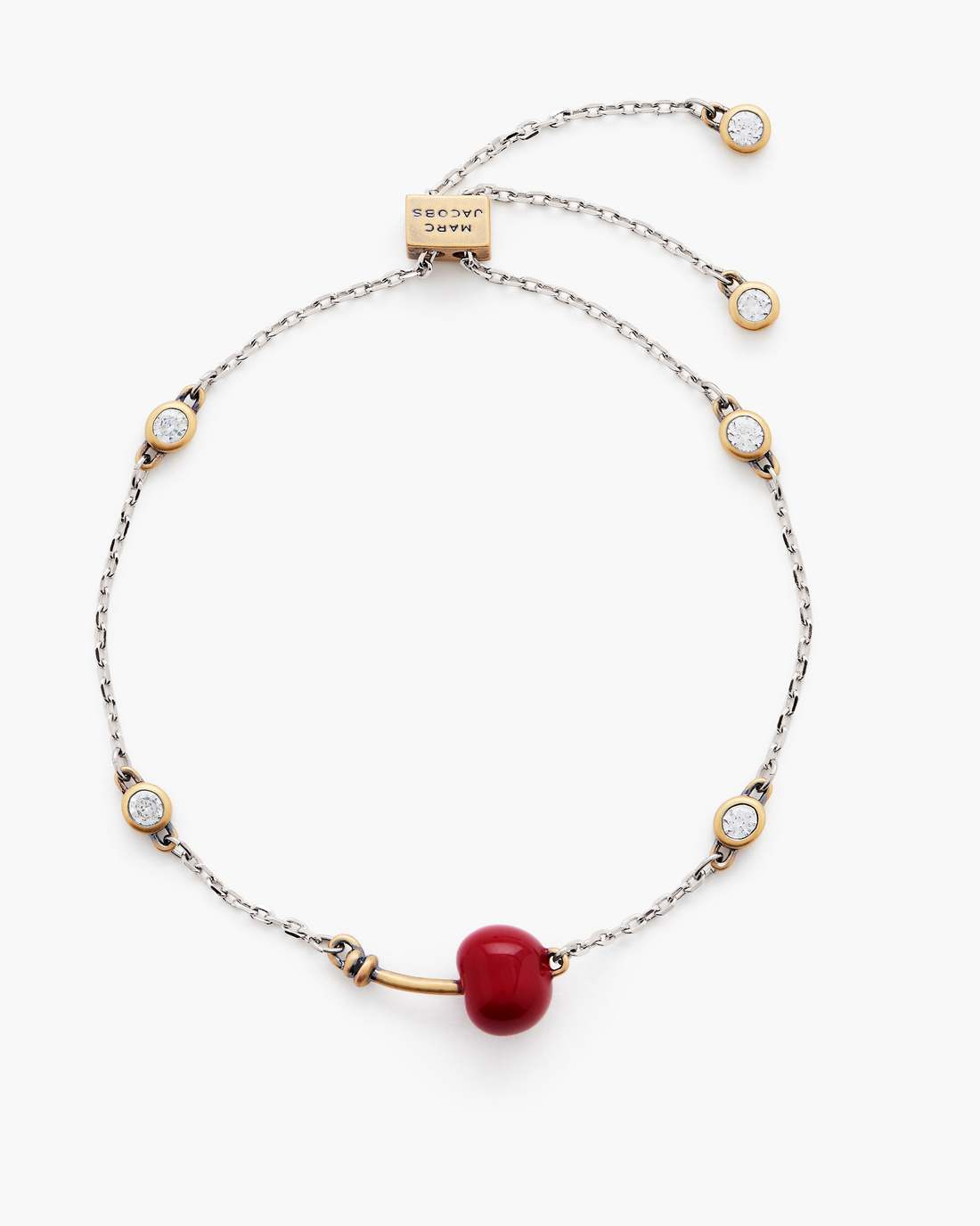 Marc Jacobs Discount - The Cherry Slider Bracelet Silver/Red