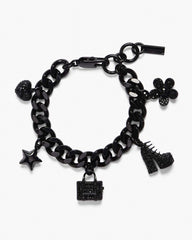 Marc Jacobs Sale - The Pave Mini Icon Charm Bracelet Black/Black Crystal