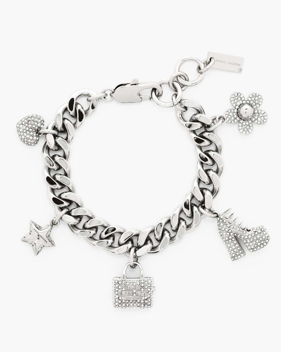 Marc Jacobs Discount - The Pave Mini Icon Charm Bracelet Silver/Crystal