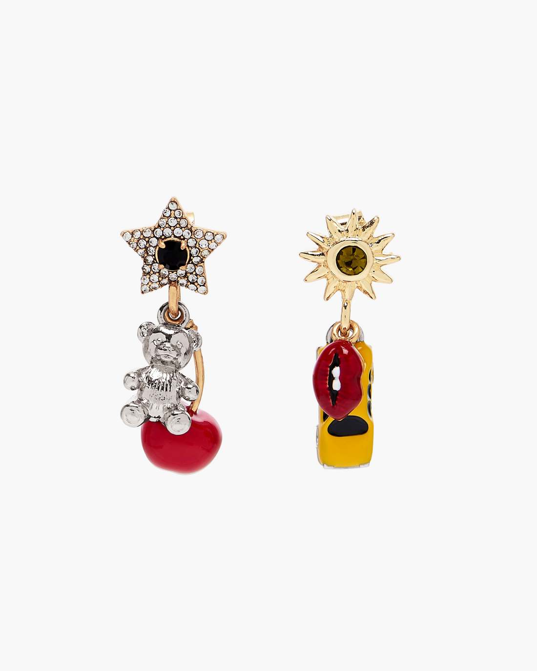 Marc Jacobs New - The Trinket Charm Cluster Earrings Silver/Multi