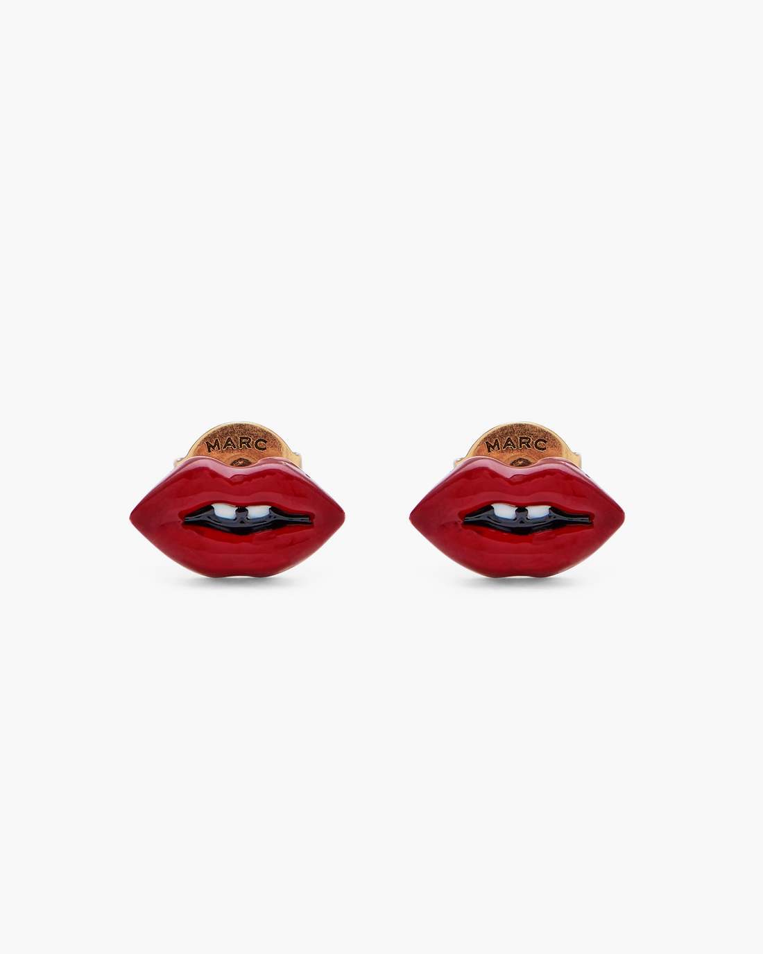 Marc Jacobs Online - The Lips Stud Earrings Gold/Red