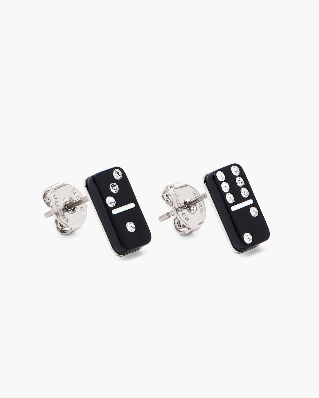 Marc Jacobs Sale - The Domino Stud Earrings Silver/Black