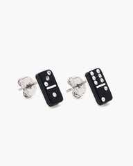 Marc Jacobs Sale - The Domino Stud Earrings Silver/Black