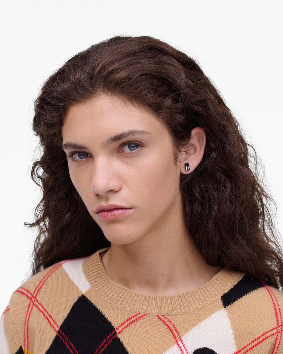 Marc Jacobs Sale - The Domino Stud Earrings Silver/Black