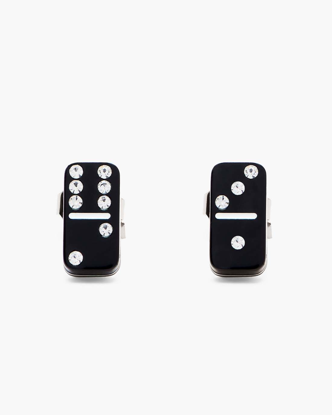 Marc Jacobs Sale - The Domino Stud Earrings Silver/Black