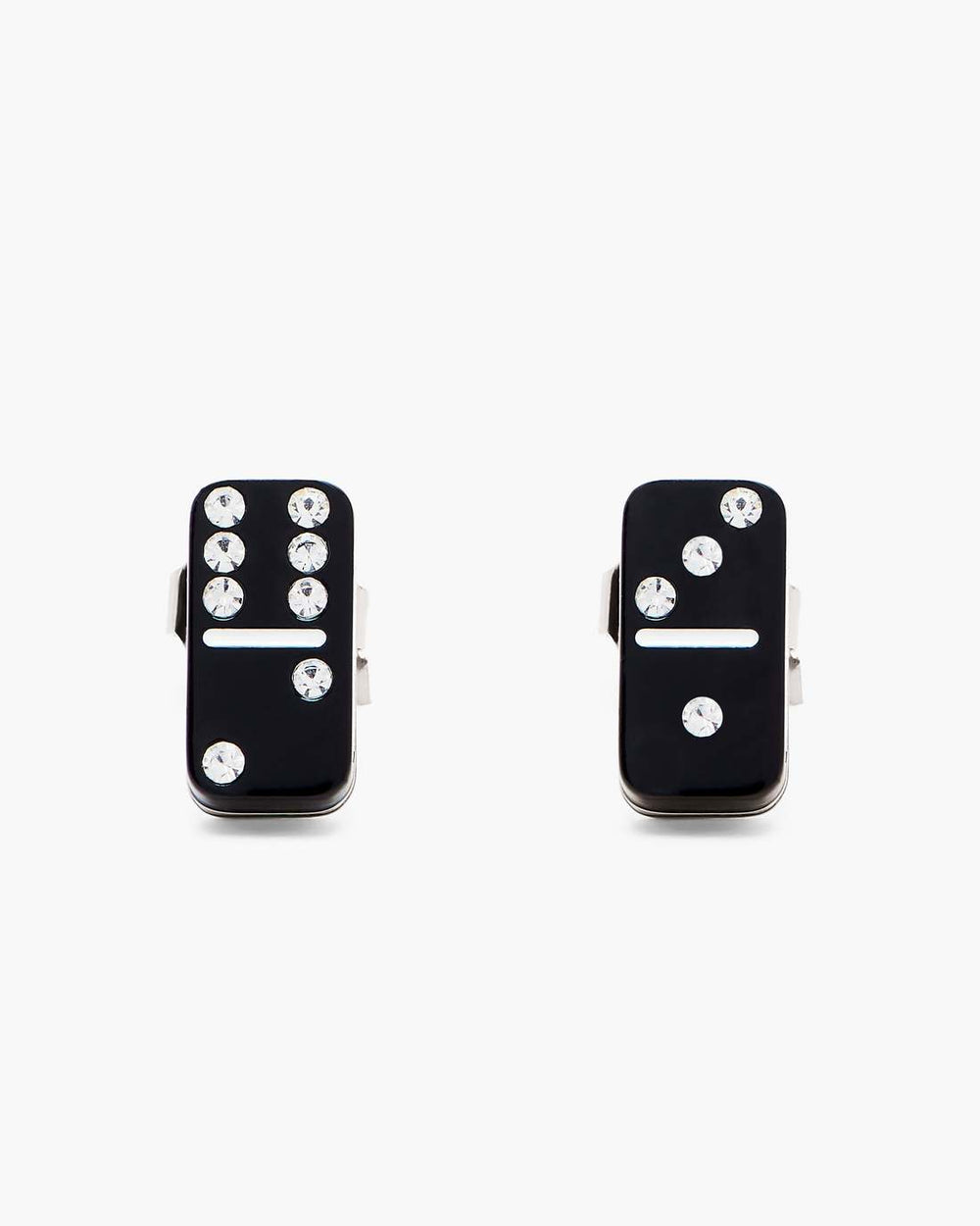 Marc Jacobs Sale - The Domino Stud Earrings Silver/Black