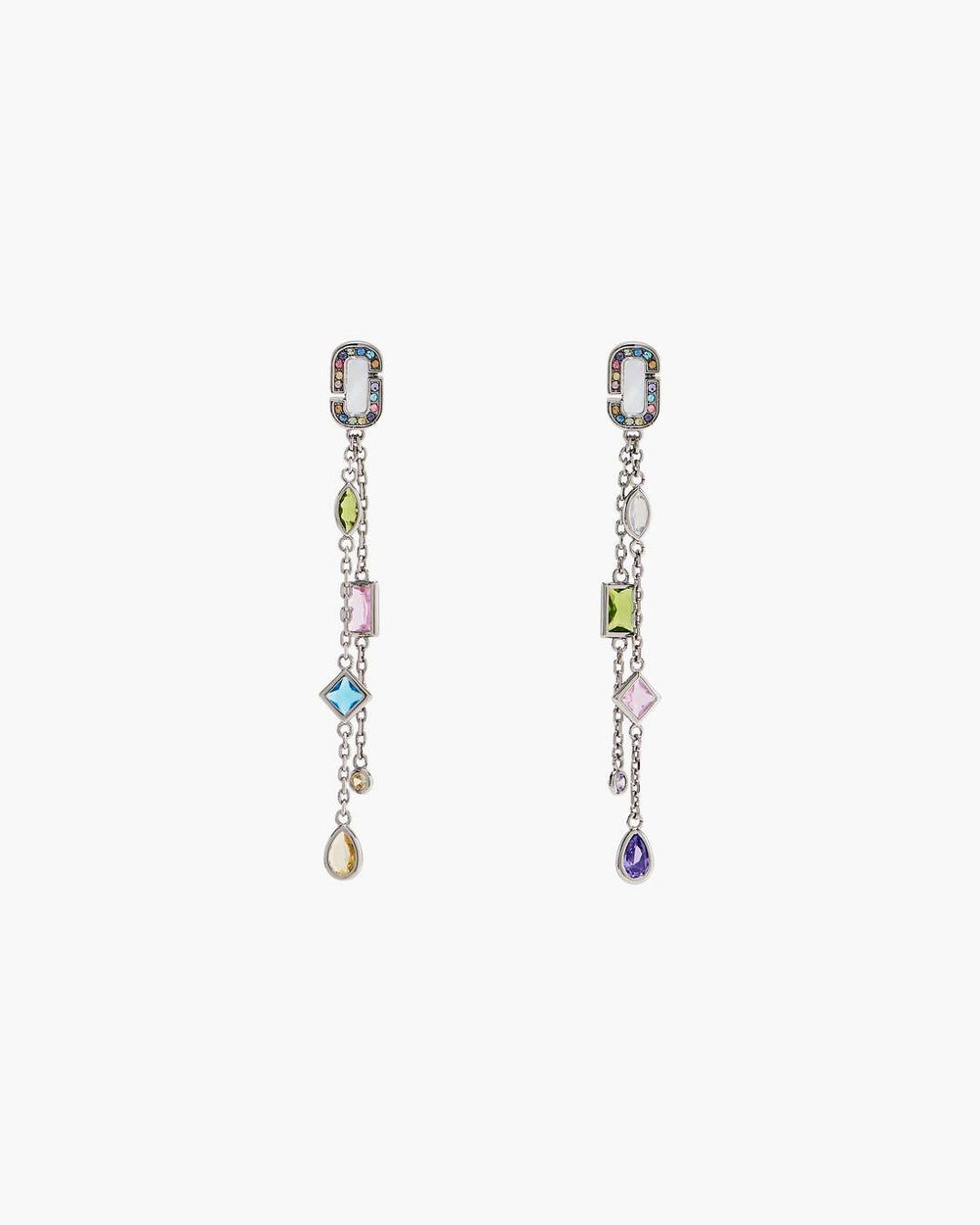 Marc Jacobs New - The J Marc Luxe Gem Linear Earrings Silver/Multi