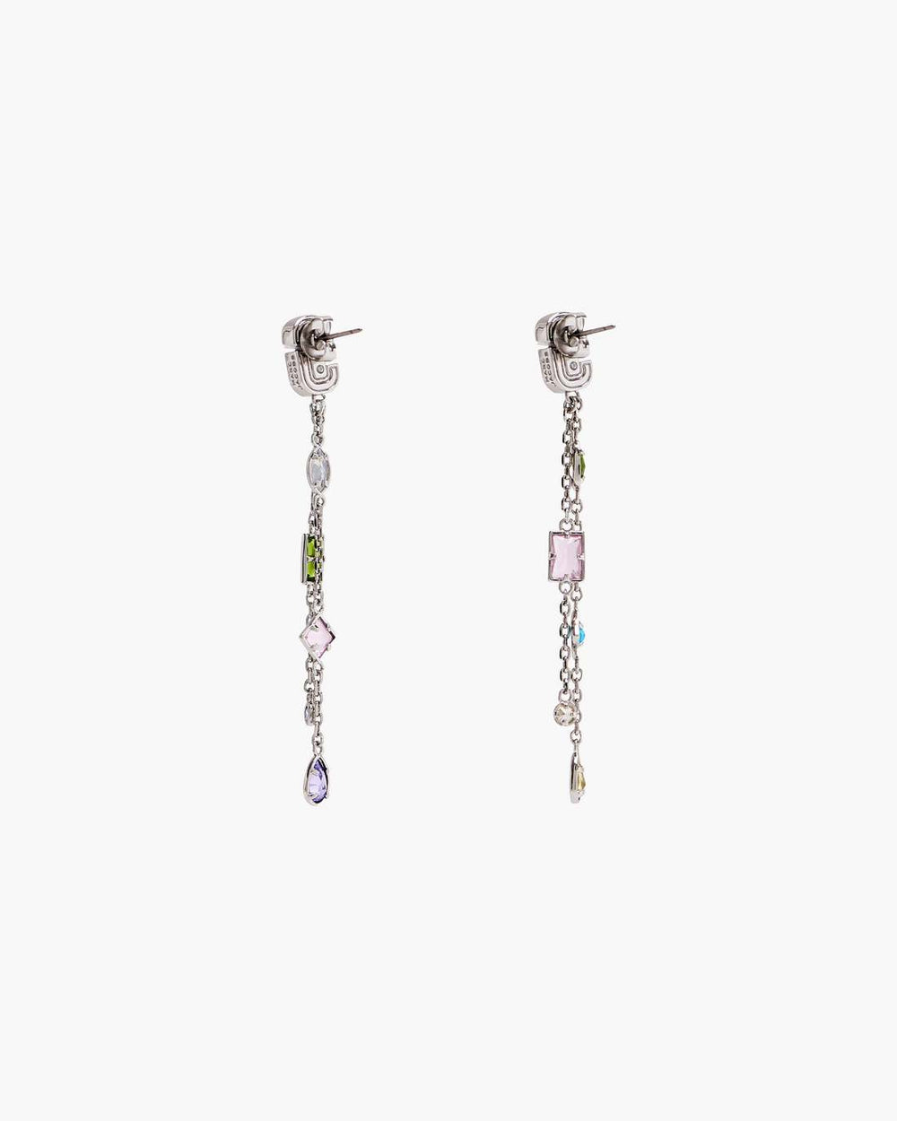 Marc Jacobs New - The J Marc Luxe Gem Linear Earrings Silver/Multi
