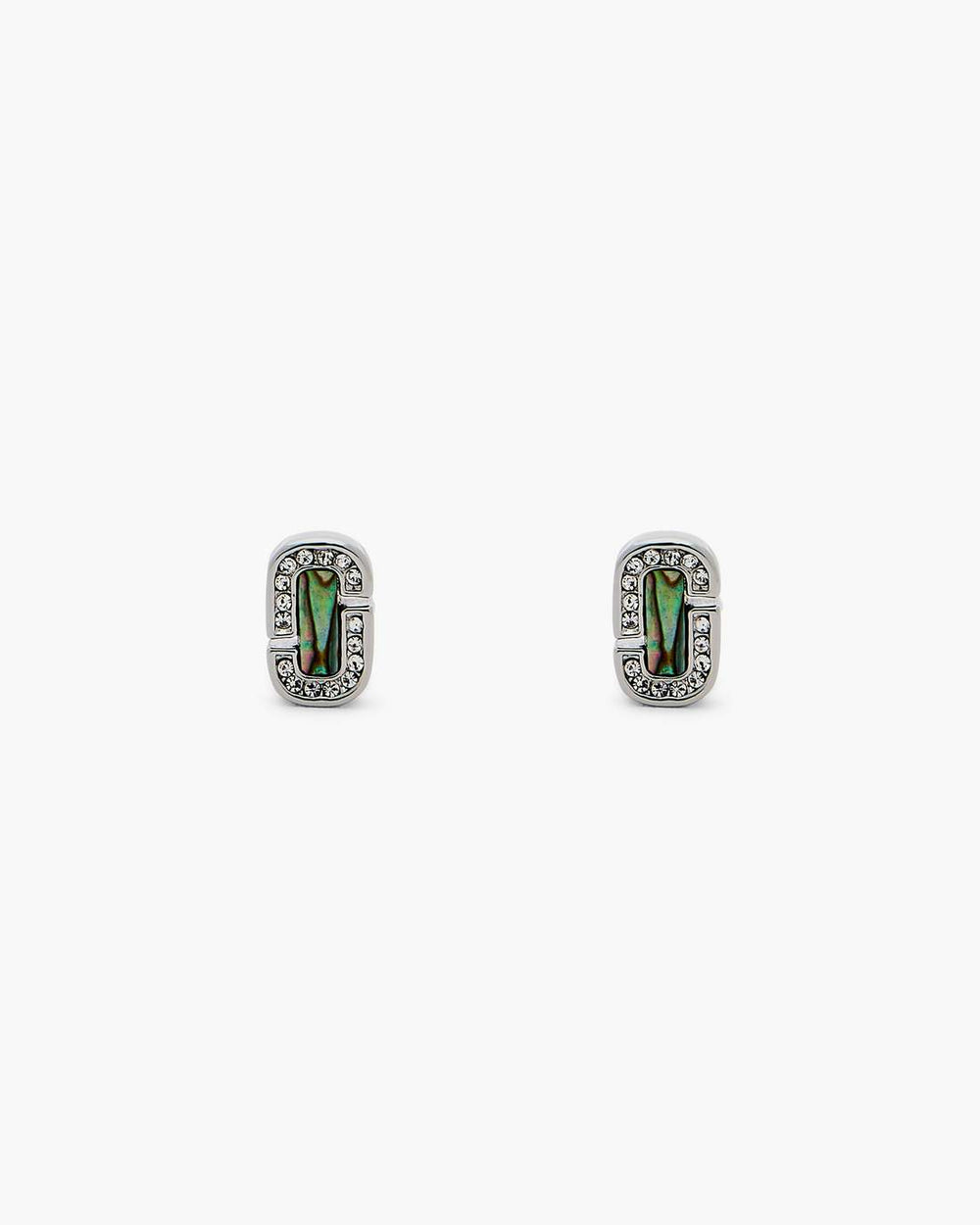 Marc Jacobs Discount - The J Marc Luxe Abalone Earrings Silver/Crystal