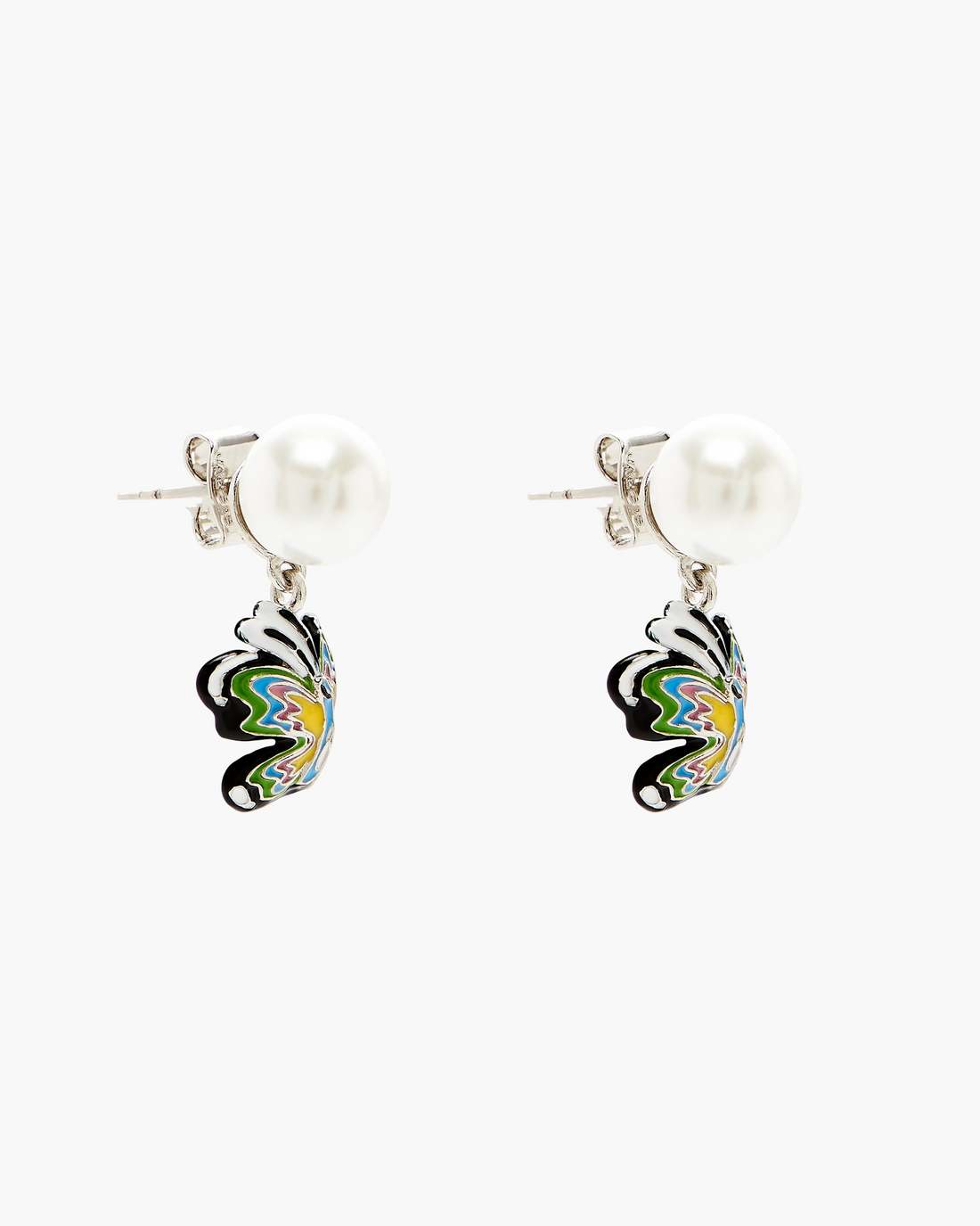 Marc Jacobs Online - Hattie Stewart X Marc Jacobs Butterfly Pearl Earrings Silver/Multi