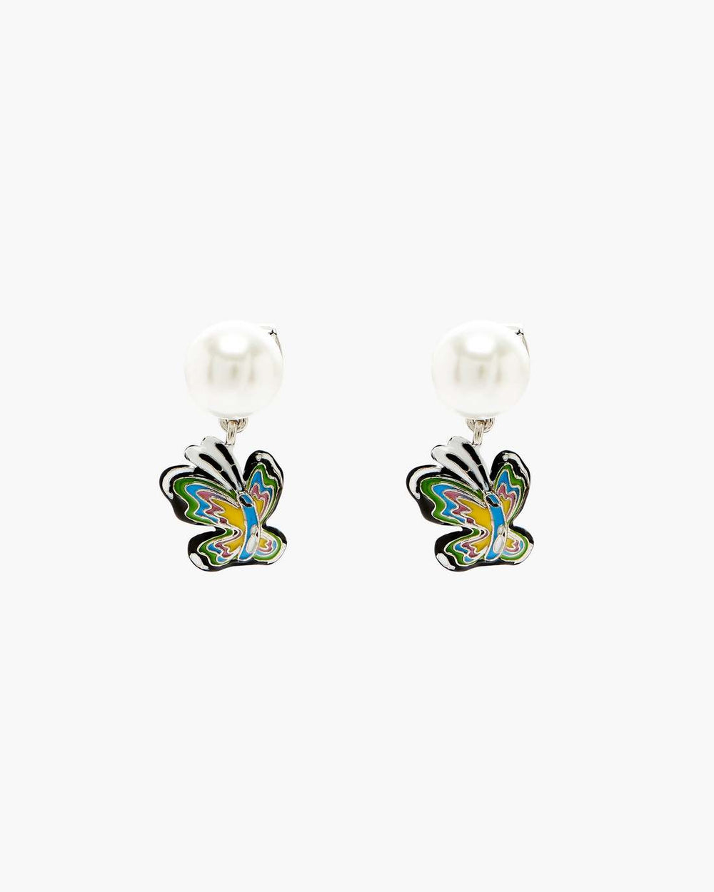 Marc Jacobs Online - Hattie Stewart X Marc Jacobs Butterfly Pearl Earrings Silver/Multi