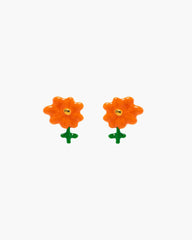 Marc Jacobs Sale - David Shrigley X Marc Jacobs Joy Flower Stud Earrings Silver/Orange