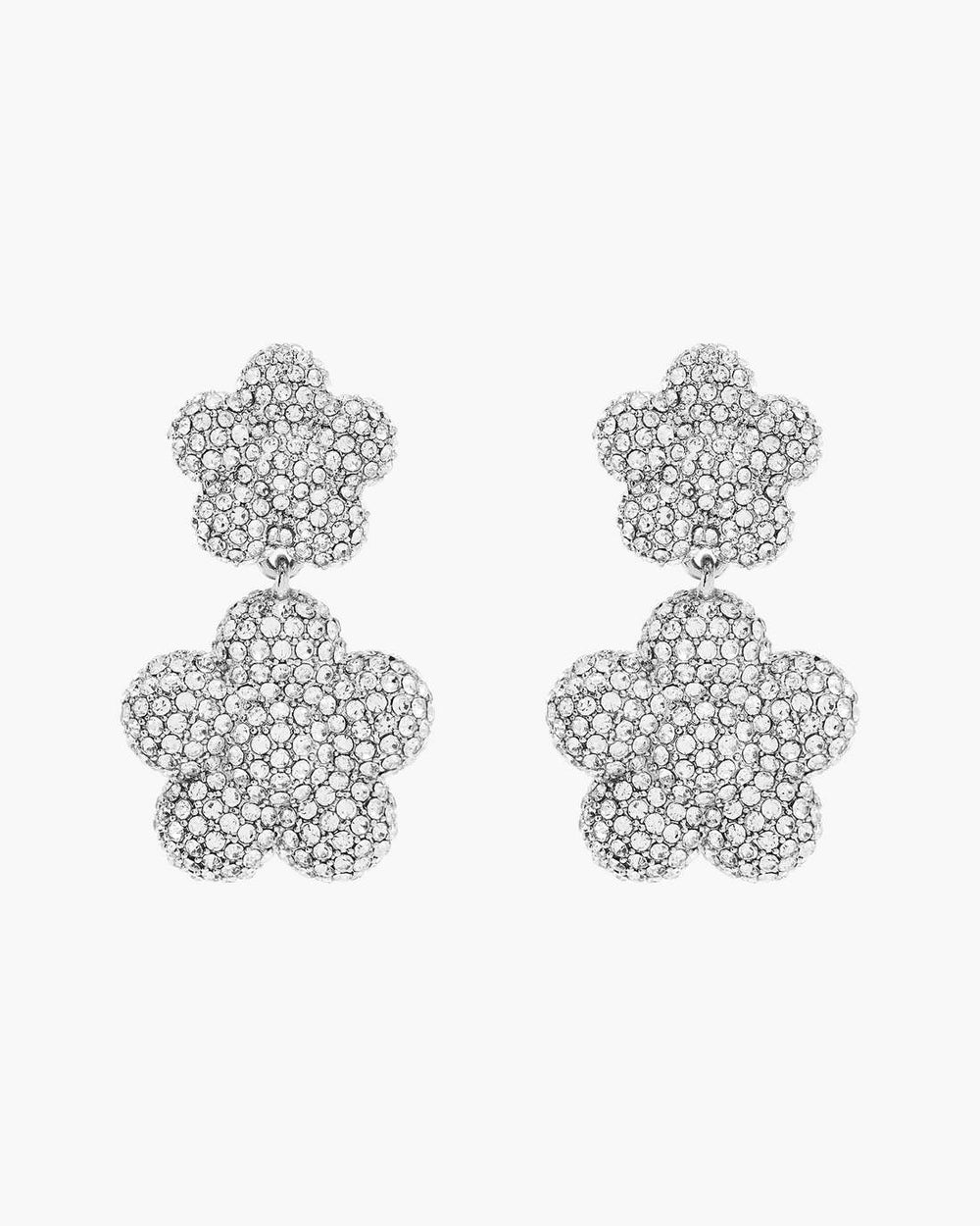 Marc Jacobs Discount - The Daisy Balloon Drop Earrings Silver/Crystal