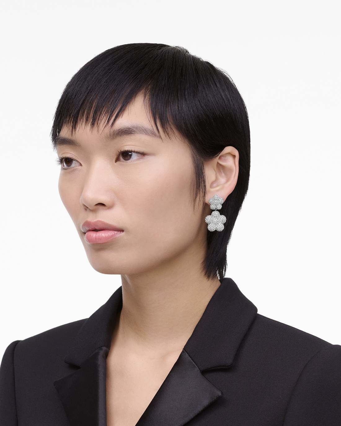 Marc Jacobs Discount - The Daisy Balloon Drop Earrings Silver/Crystal