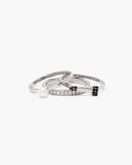 Marc Jacobs New - The Rouge Ring Set Silver/Multi