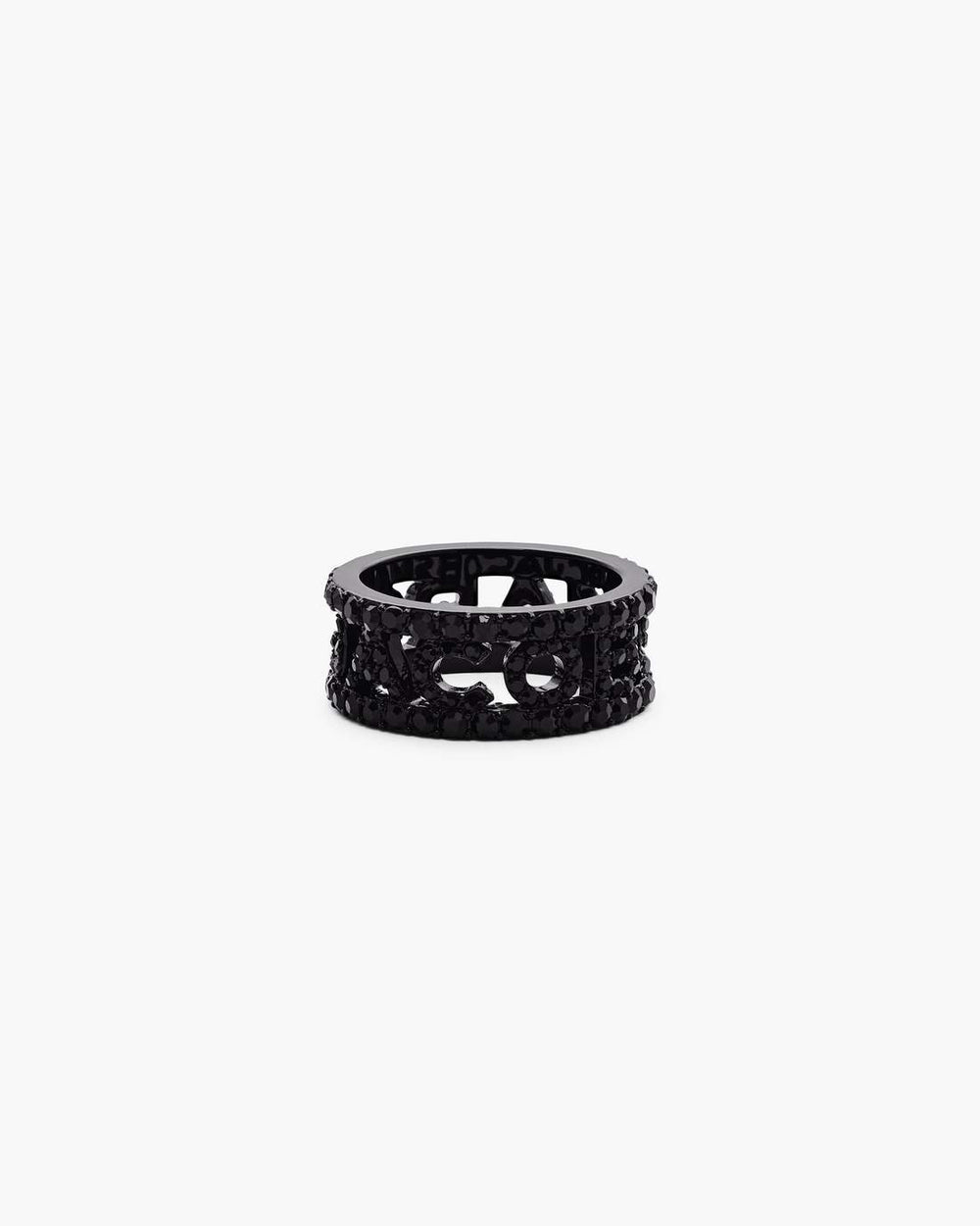 Marc Jacobs Sale - The Monogram Pave Ring Black/Black Crystal