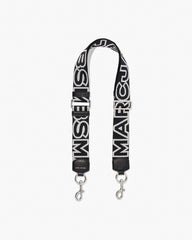 Marc Jacobs New - The Outline Logo Webbing Strap Black/Silver