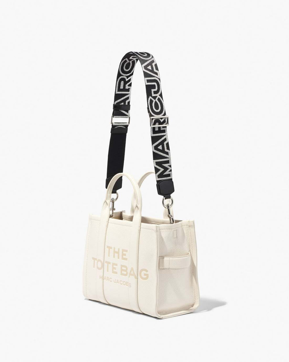 Marc Jacobs New - The Outline Logo Webbing Strap Black/Silver